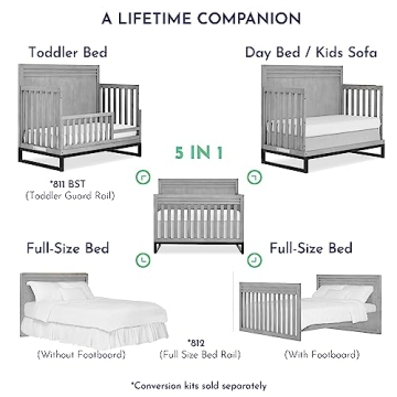 Evolur Kyoto Convertible Crib, Greenguard Certified Quality