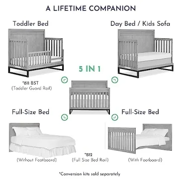 Evolur Kyoto Convertible Crib, Greenguard Certified Quality