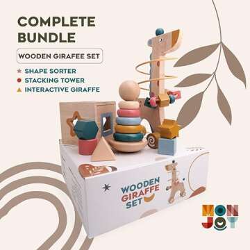 MONJOY 3-in-1 Wooden Montessori Toys for 1+ Year Old - Wooden Toys for Toddlers 1-3 - Learning Toys ...