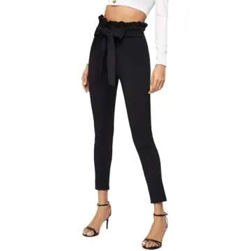 Floerns High Waist Paper Bag Pants for Women