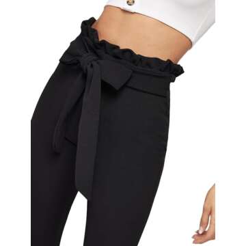 Floerns High Waist Paper Bag Pants for Women