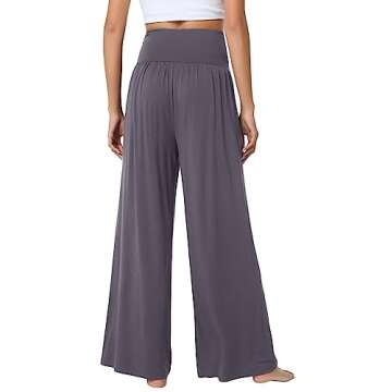 WiWi Pajama Pants for Women Soft Wide Leg Palazzo Lounge Sweatpants Loose Yoga Bottoms-Viscose from ...