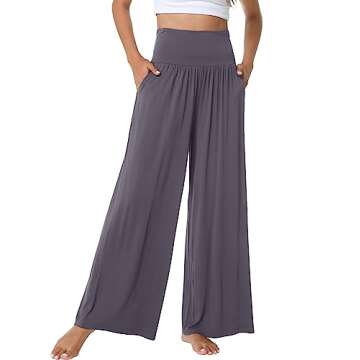 Soft Wide Leg Yoga Pajama Pants for Women - WiWi