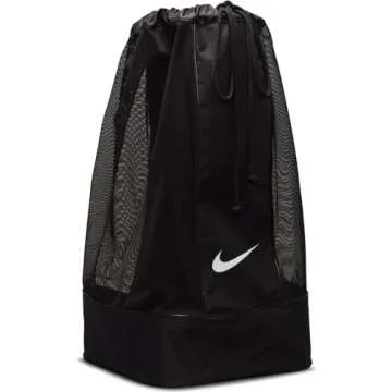 NIKE Club Team Swoosh Soccer Ball Bag - Black/Black/White, 86 x 47 x 47 cm, 164 l