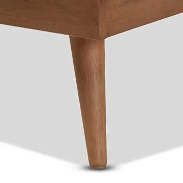 Baxton Studio Karine Mid-Century Modern Walnut Brown Finished Wood Queen Size Platform Bed Frame