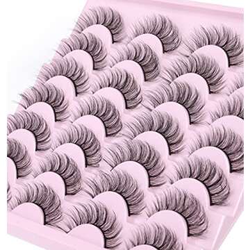 Mink Lashes Natural Look Wispy Fluffy False Eyelashes Cat Eye 3D Short zanlufly Fake Eyelashes Pack