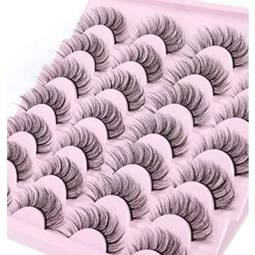 Mink Lashes Natural Look Wispy Fluffy False Eyelashes Cat Eye 3D Short zanlufly Fake Eyelashes Pack