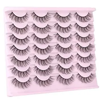 Mink Lashes Natural Look Wispy Fluffy False Eyelashes Cat Eye 3D Short zanlufly Fake Eyelashes Pack