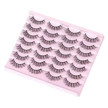 Mink Lashes Natural Look Wispy Fluffy False Eyelashes Cat Eye 3D Short zanlufly Fake Eyelashes Pack