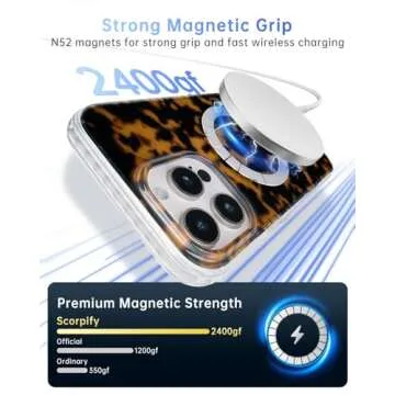 SCORPIFY for iPhone 16 Pro Max Case [Compatible with MagSafe] with Brown Tortoise Shell Design, Cute Brown Magnetic Phone Cover for Women Girls, Slim Shockproof Bumper