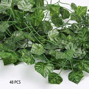 Tbestmax 48 Pack Fake Ivy Vines - Perfect for Weddings & Decor