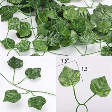 Tbestmax 48 Pack Fake Ivy Vines - Perfect for Weddings & Decor