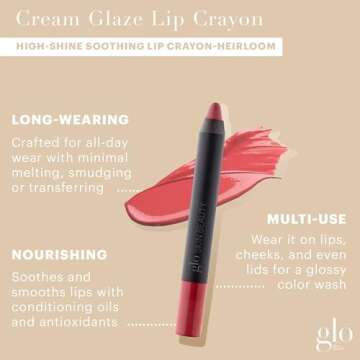 Glo Skin Beauty Cream Glaze Lip Crayon | High Shine Lip Color with Intense Saturation and Impressive...