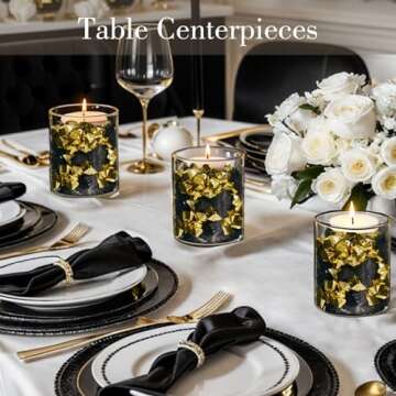 DomeStar 150PCS Fake Gold Ice, Acrylic Ice Fake Plastic Gold Nuggets Rocks Gems Marble Vases Fillers for Table Scatter Decoration