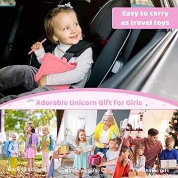 Kikapabi LCD Writing Tablet for Kids, Unicorn Colorful Screen Doodle Board, Electronic Drawing Pad, Educational Toy, Toddlers Travel Toy, Christmas Birthday Gift for 3 4 5 6 7 Year Old Girls Pink