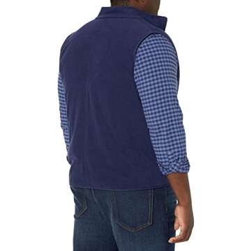 Amazon Essentials Men's Full-Zip Polar Fleece Vest (Available in Big & Tall), Navy, X-Large