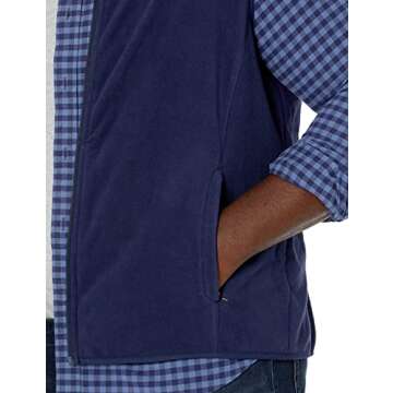 Amazon Essentials Men's Full-Zip Polar Fleece Vest (Available in Big & Tall), Navy, X-Large