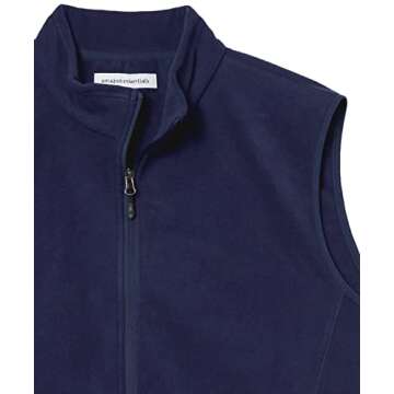 Amazon Essentials Men's Full-Zip Polar Fleece Vest (Available in Big & Tall), Navy, X-Large