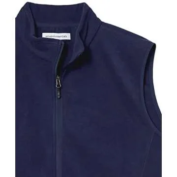 Amazon Essentials Men's Full-Zip Polar Fleece Vest (Available in Big & Tall), Navy, X-Large