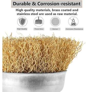 Wire Brush Wheel Cup Brush Set,12 Pack Coarse Crimped 1/4 Inch Shank Wire Wheel for Drill Attachment