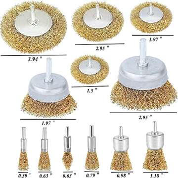 Wire Brush Wheel Cup Brush Set,12 Pack Coarse Crimped 1/4 Inch Shank Wire Wheel for Drill Attachment