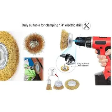 Wire Brush Wheel Cup Brush Set,12 Pack Coarse Crimped 1/4 Inch Shank Wire Wheel for Drill Attachment