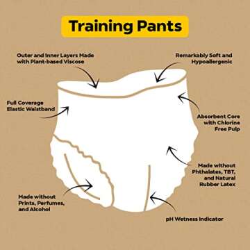 DYPER Toddler Potty Training Pants Girls & Boys, Honest Ingredients, Day & Overnight, Made with Plant-Based* Materials, Hypoallergenic for Sensitive Skin, Unscented (Size 5T-6T, 68, Count)