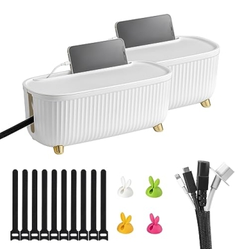 Homebliss Cable Management Box - Stylish Cord Organizer Solution for Your Home or Office