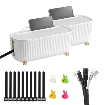 Homebliss Cable Management Box - Stylish Cord Organizer Solution for Your Home or Office