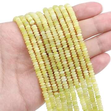 BEADIA Lemon Jade Spacer Beads for Jewelry Making