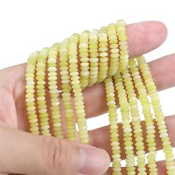BEADIA Lemon Jade Spacer Beads for Jewelry Making