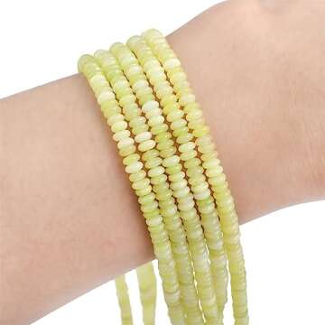 BEADIA Lemon Jade Spacer Beads for Jewelry Making