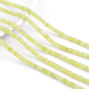 BEADIA Lemon Jade Spacer Beads for Jewelry Making