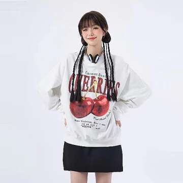 Amitam Cartoon Line Character Print Hoodie Men's sweater Star Graphic Stellaris Vintage Hip-hop Style Sweatshirt Streetwear