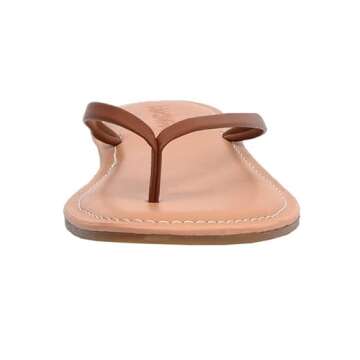 CUSHIONAIRE Cora Flip Flops for Women | Vacation Beach Essentials | Casual Women Footwear Sandals | TAN 11