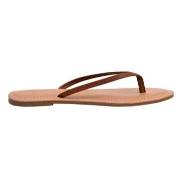 CUSHIONAIRE Cora Flip Flops for Women | Vacation Beach Essentials | Casual Women Footwear Sandals | TAN 11