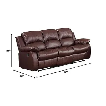 Homelegance 83" Double Reclining Sofa for Ultimate Comfort