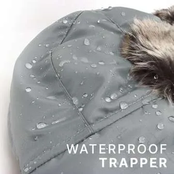 CHOK.LIDS Waterproof Winter Trappers Unisex Premium Strength Ushanka Ear Flap Chin Strap Cold Weather Outdoor (Black)