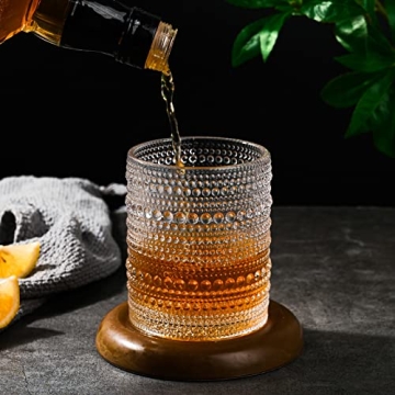 ZMOWIPDL Vintage Hobnail Drinking Glasses Set of 6, 12 oz