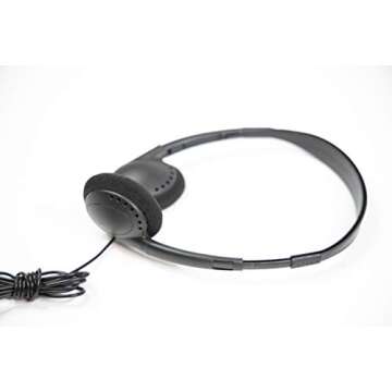 **(12 Pack)** Bulk Headphones for School Library Classroom Airplane Hospital Museum Hotel Tours Gym Students Adjustable Disposable Reusable Comfortable Compact and Easy to Store Headsets (12 Pack)