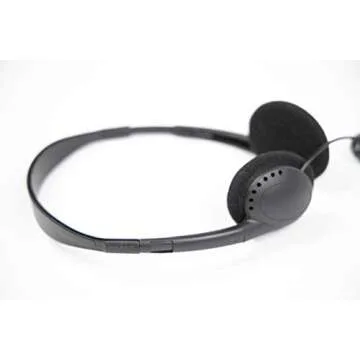 **(12 Pack)** Bulk Headphones for School Library Classroom Airplane Hospital Museum Hotel Tours Gym Students Adjustable Disposable Reusable Comfortable Compact and Easy to Store Headsets (12 Pack)