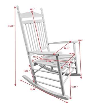AnwickNomo Rocking Chair Outdoor, All Weather Resistant Indoor Plastic Patio Rocker Chair,Weather Re...