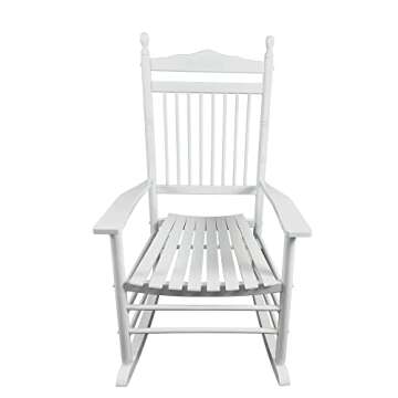 AnwickNomo Rocking Chair Outdoor, All Weather Resistant Indoor Plastic Patio Rocker Chair,Weather Resistant, Low Maintenance for Backyard, Porch, Lawn, Garden and Indoor (White)