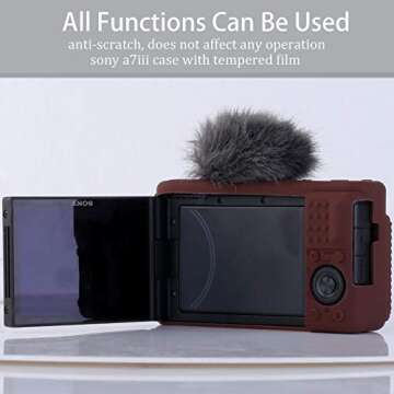 Pocoukate Camera Case for Sony ZV-1, ZV1 Camera Case Digital Camera Anti-Scratch Slim Fit Soft DSLR Camera Sleeve with Screen Protector for Sony ZV-1 (Coffee)