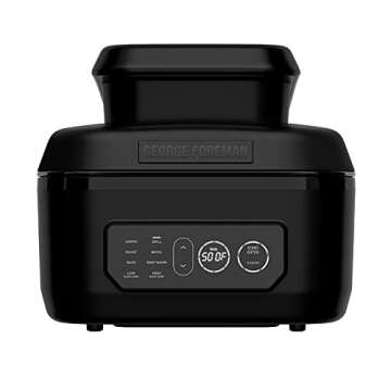 George Foreman Beyond Grill™ 7-in-1 Electric Indoor Grill with Air Fry Technology, MCAFD800D, Blac...