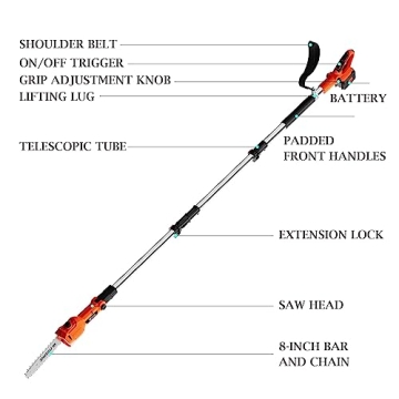 Ukoke 40V 8-Inch Cordless Pole Saw - Easy Tree Trimming