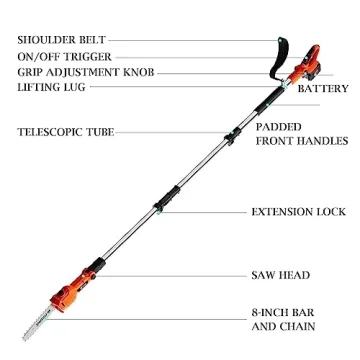 Ukoke 40V 8-Inch Cordless Pole Saw - Easy Tree Trimming