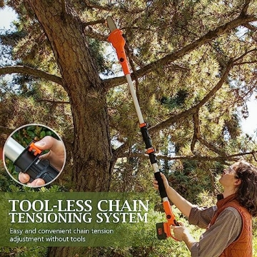 Ukoke 40V 8-Inch Cordless Pole Saw - Easy Tree Trimming