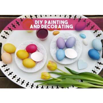 Juvale Blank White Plastic Eggs for DIY Painting and Decorating (48 Pack)