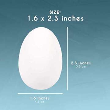 Juvale Blank White Plastic Eggs for DIY Painting and Decorating (48 Pack)